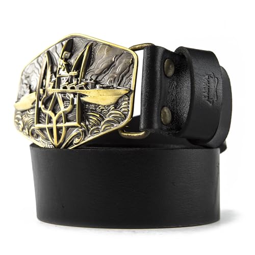 Leather belt with Warship done handmade brass belt buckle, russian warship go fy buckle, combat ship wreck, ukrainian trident on casual belt2