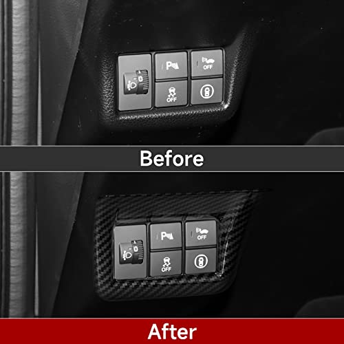 Image of Headlight Control Switch Cover Decals for Honda Civic 2022 2023 2024 2025 2026 11th Gen Accessories ABS Carbon Fiber Interior Stickers
