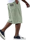 Oanviso Hombre Pantalones Cortos De Pana Verano Short Pantanlóns Jogging Casual Bermudas con Bolsillos Shorts Pantanlón para Fitness Deportivos Correr A Verde Claro XL