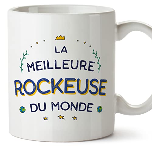 Mugffins Tasses pour ROCKEUSE - En Français - Cadeau original pour ROCKEUSE femme - Meilleur du Monde - 11 oz / 330 ml