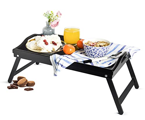 Plateau en bois, couleur foncée, plateau à petit-déjeuner