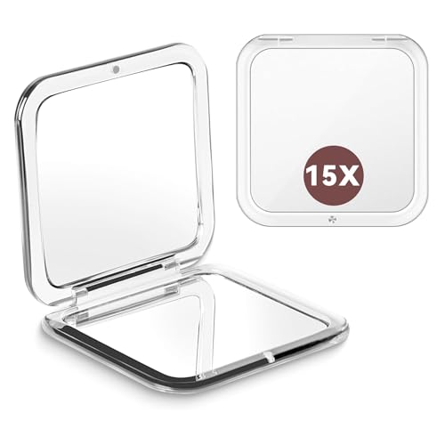 Xolear Espejo de Aumento 15x de Maquillaje Plegable de Doble Cara Portátil con Aumento Makeup Mirror