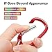 uxcell Aluminum Carabiners Keychain Clip, Spring Snap Hook with 3 Key Ring for Hanging, Quick Link Locking D Ring for Loaded Gate, Outdoor Hiking Fishing Traveling, Large, Burgundy
