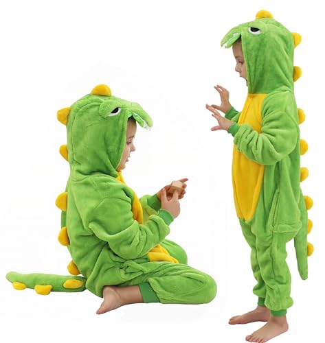 Seawhisper Dinosaur Costume for Kids 5-6 Dino Onesie Toddler Boy Halloween Costumes Girl Green
