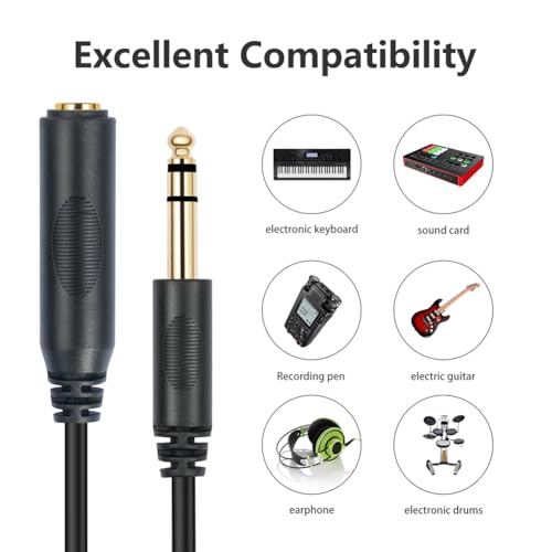 Cable Extensor Estéreo 6.35mm Macho a Hembra 180cm miniatura 6