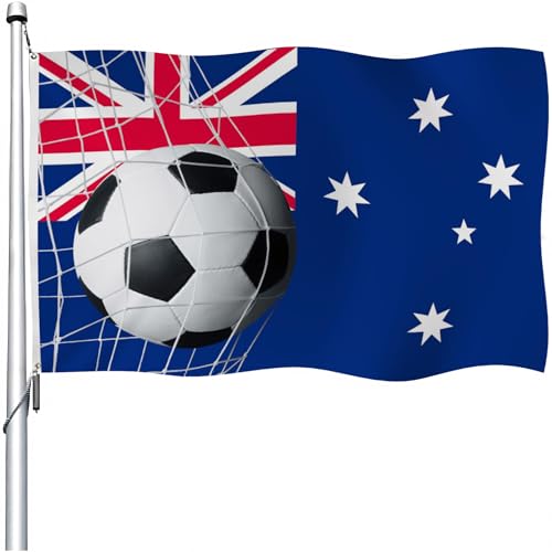YongFoto World Cup Flag 2.5x4ft Double Sided 2026 Australia Flags Football Soccer Stadium Australian Supporters Flags Banner for Outdoor Indoor Decor, Sport Watch Parties and Fan Gathering Event Flags