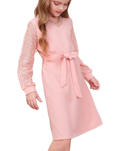 Girls Semi Formal Party Dresses Tween Kids Fall Long Sleeve Holiday Outfits 6-15 Years