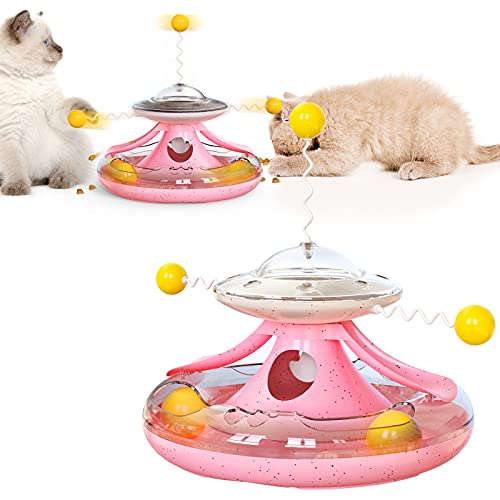Mingzhe Brinquedo giratório para gatos alimentador lento bola para gatos engraçados bola trilhas cír