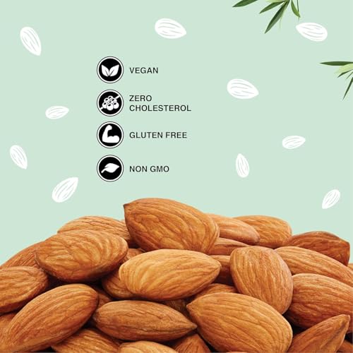 Image of Pureheart Nutreat Natural Almonds (454 gm) Premium California Almond Nuts /Dry Fruit, Crunchy & Delicious Dried Badam - Reusable Jar
