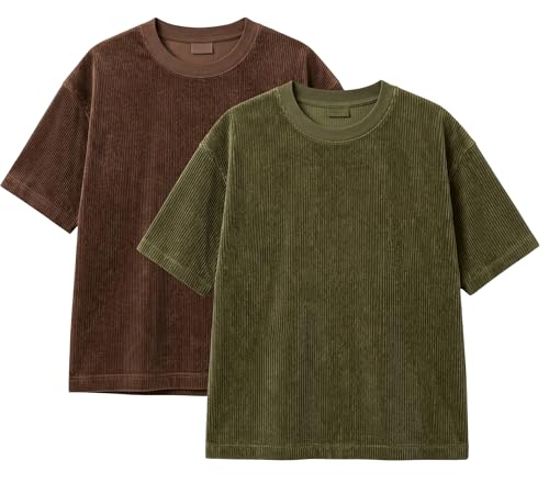 Image of RodZen Oversized Fit Half Sleeves Round Neck Textured Polycotton T-Shirt for Women /Girls (Pack of 2)