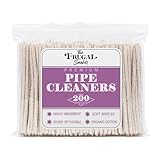 The Frugal Smoker Soft Cotton Pipe Cleaners – 200 Count Bag – 6 Inch Standard Pipe Cleaners for Daily Maintenance – Flexible Absorbent Cleaning Tools