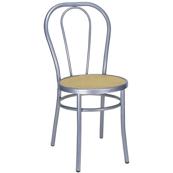SEDIAOFFICE - Sedia Cucina in Metallo Curvato, Elegante Sedia Sala da Pranzo, Giardino, Bar e Ristoranti Adatta per Uso Interno e Esterno, Pratica e Resistente Prodotta in Italia (Satinato)