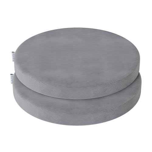 Cojines de asiento de 35x35 cm gris claro juego de 2 para aliviar la rigidez de sillas duras 2