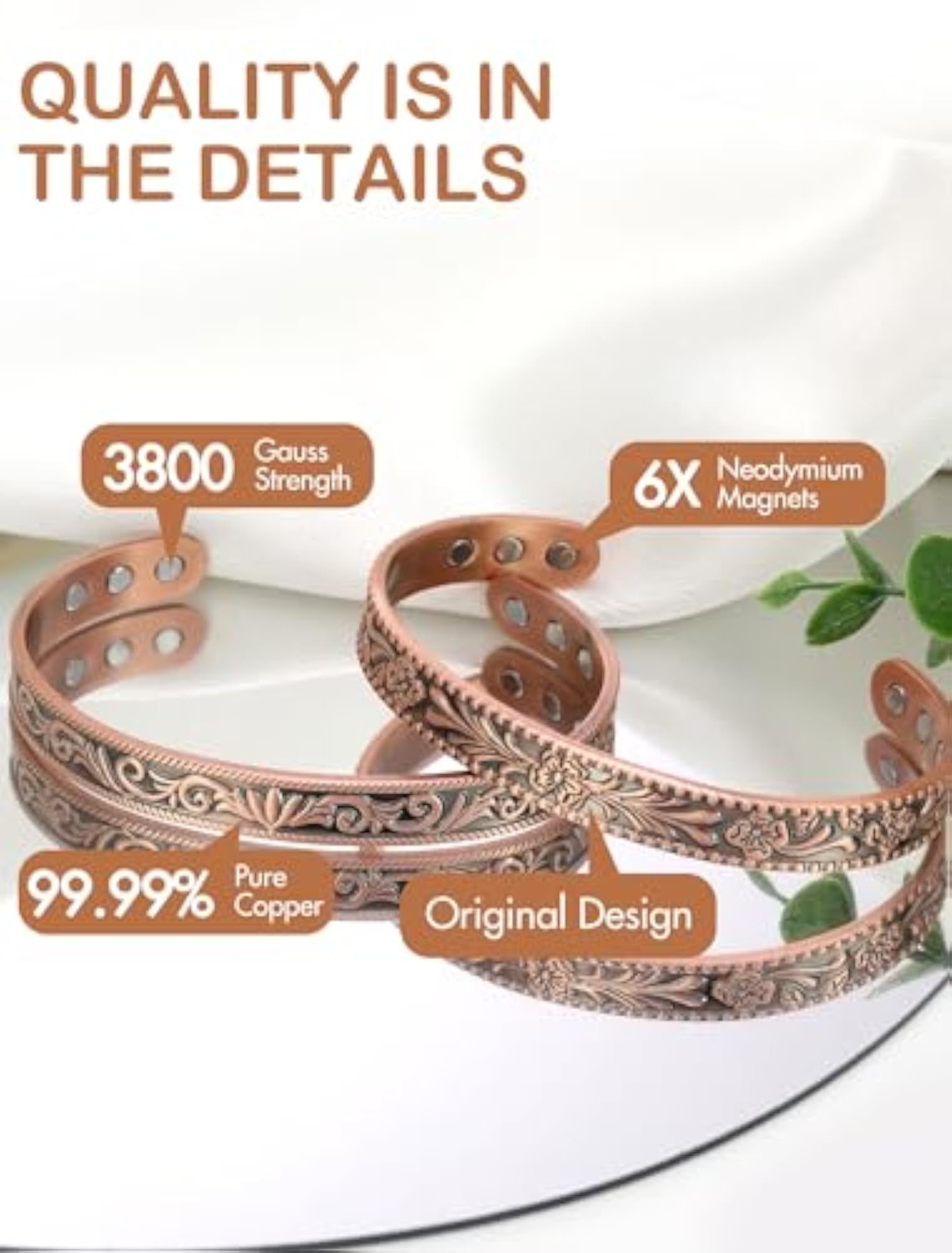 Feraco Copper Bracelet for Pain Relief