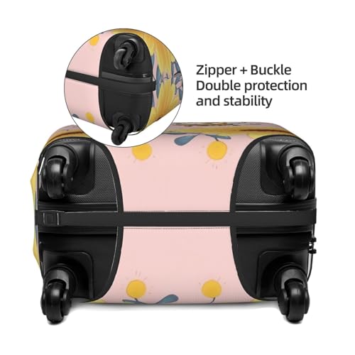 Travel Luggage Cover Cute bees and flowers Suitcase Protector Elastic Washable Stretch Suitcase Protector Anti-Scratch Travel Suitcase Cover Fit 18-32 Inch Luggage3