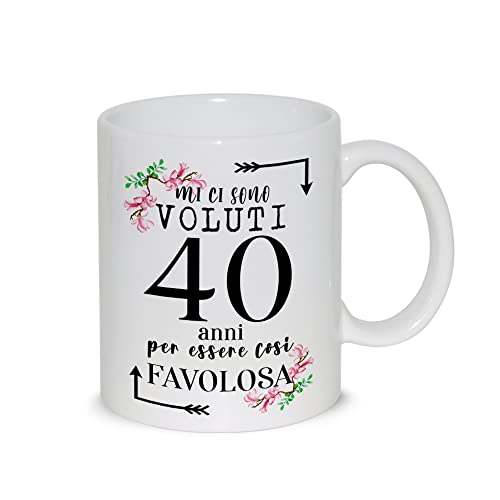 Taza de desayuno con leche de té con diseño gráfico - Me tomó 40 cuarenta años para ser tan fabulosa - idea de regalo cumpleaños Navidad mamá amiga hermana abuela tía Cover