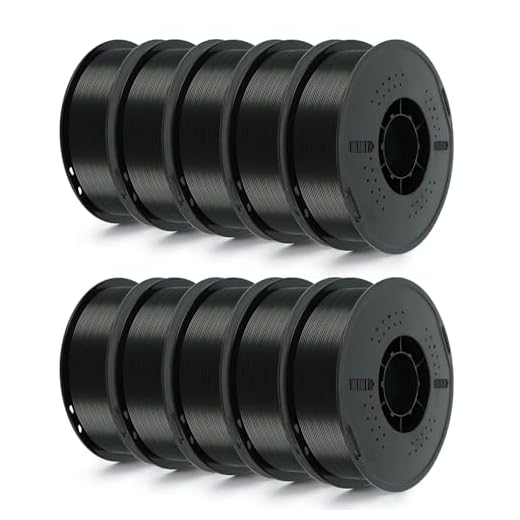 Kingroon 10KG Black PLA Filament 1.75mm 3D Printer Filament Pla Filament Dimensional Accuracy +/- 0.02mm, Fit Most FDM Printer, 1KG X 10 Spools