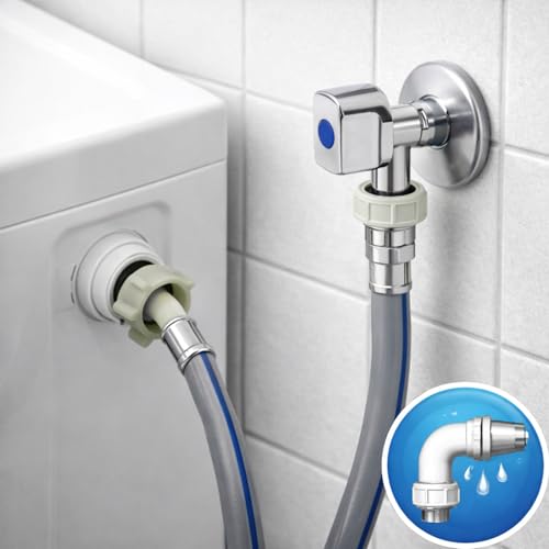Schlauch-Set für Waschmaschine, Wasserzulauf, flexibler Ablaufschlauch und Wasserhahn, universelles All-in-One-Set für Waschmaschine und Spülmaschine, einfache Installation und Standardeinstellung