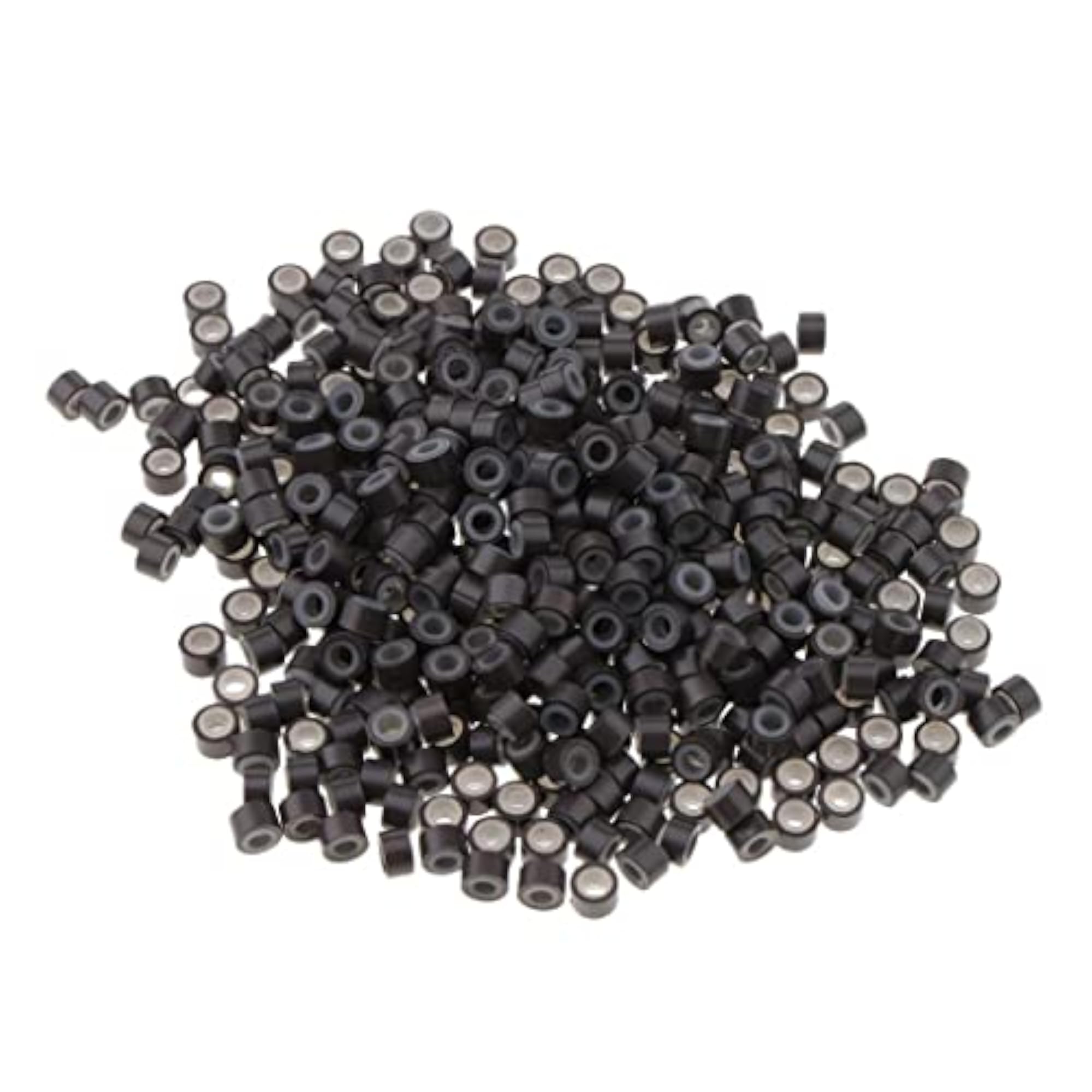 Silicone Micro Rings Links Crimp Beads for Hair Extensions, Deep Brown