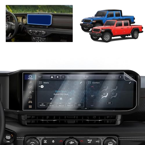 BSTW for 2024 Jeep Gladiator Screen Protector for 2024 2025 Gladiator 12.3-in Touch Screen Pickup Truck Accessories Anti-Scratch Bubble Free Soft Nano Protective Film 2PCS
