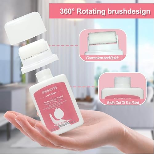 wandfarbe weiß 100ml, Wandreparatur Rollbürste mit Wandreparaturpaste, Wandfarbe ausbessern weiß, Wandfarbe roller Ausbesserungsfarbe für Innen zum Reparieren von Graffiti, Kratzern, Flecken