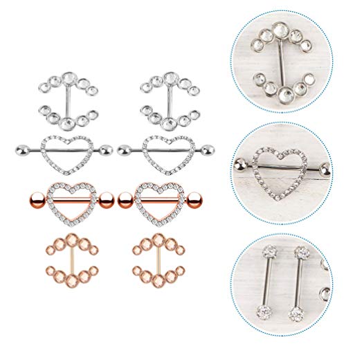 ARTIBETTER 4 pares de grampos de mamilo, anéis de proteção de seio, anéis de proteção de mamilo, lín