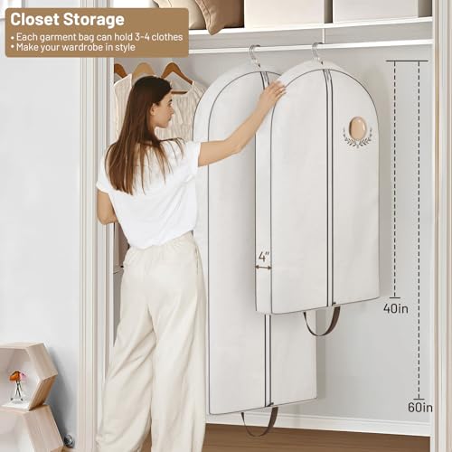 MISSLO 60" Foldable Garment Bags for Travel Bundle with 60" Cotton Garment Bags3