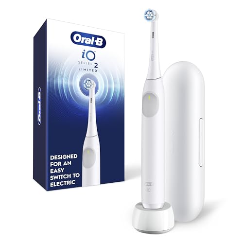 Oral-B iO Simple Clean Rechargeable Electric Powered Toothbrush, Pure White with 1 Gentle Care Brush Head and 1 White Travel Case - Automatic Pressure Sensor to Protect Gums - 3 Modes -2 Min Timer