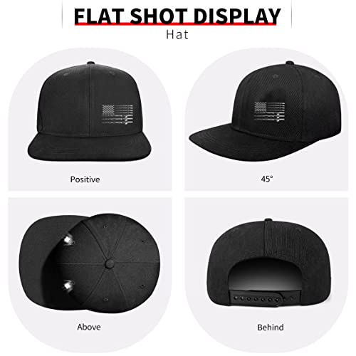 Snapback Hats For Men Fishing Rod Flat Brim Hat Unisex Fitted Hat Black Womens Flat Bill Hats Adjustable American Flag Baseball Cap #TOP4