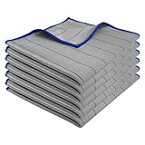 Bayetas Microfibra de Carbono sin Rayas 30*30 cm, 6X Paño de Limpieza de Microfibra de Carbono, Bayeta Microfibra y carbono para Cristales, Bayetas para Cristales sin Rayas para Ventanas Vidrios
