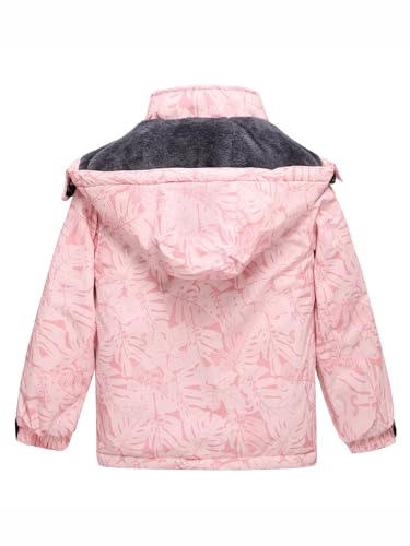Image of Keevoom Girl's Waterproof Ski Jacket Fleece Snow Coat Windproof Warm Winter Snowboarding Jacket with Removable Hood