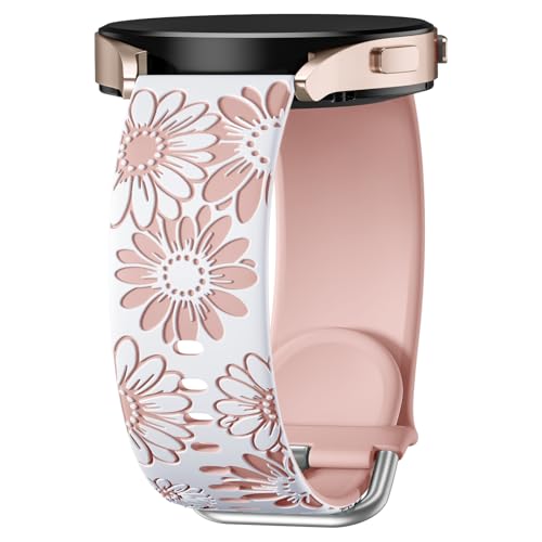 Netolo Floral Correa Compatible con Samsung Galaxy Watch 7 6 5 4 40mm 44mm - Galaxy Watch 6 4 Classic - 5 Pro 45mm - FE - Active 2, 20mm Silicona Correa para Mujer