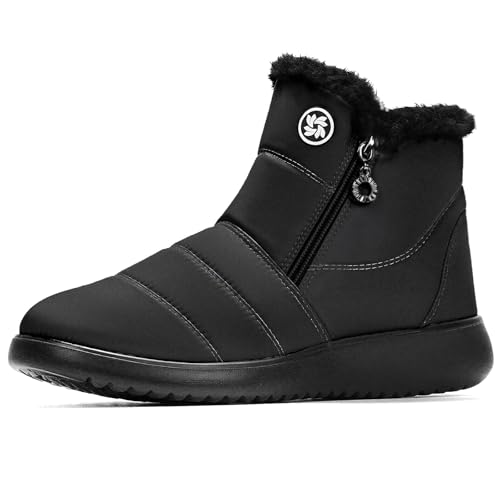 Secuyner Winter Boots for Women Snow Boots for Women Waterproof Womens Ankle Booties with Comfortable Warm Fur Lined Outdoor Insulated Winter Boot