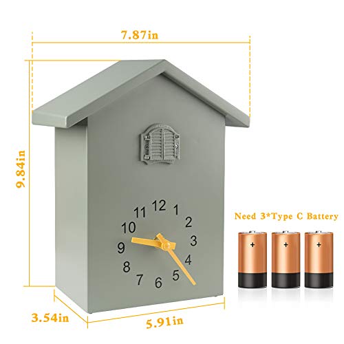 Keypower Cuckoo Clock Cuckoo Wall Clock,Cuckoo Bird Voices Call, Design Clock Pendulum, Bird House, Wall Art Home Living Room Kitchen Office Decoration (Green) #TOP6