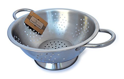 Culina 3 Qt. Colander Punched Hole W/Handles. Stainless Steel Dishwasher Safe #TOP5