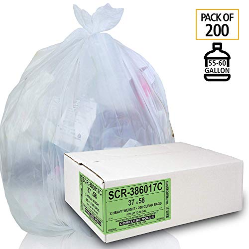 Aluf Plastics 55-60 Gallon Trash Bags Source Reduction Series Value High Density 17 Micron Gauge (equiv) - Intended for Home, Office, Bathroom, Paper, Styrofoam,Commercial (Pack of 200) by Aluf Plastics - Image 3