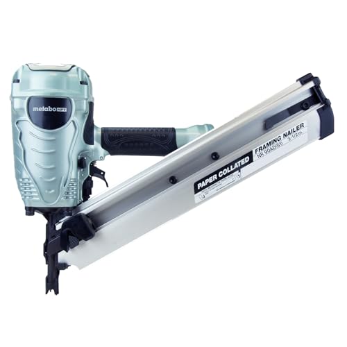 Metabo HPT Framing Nailer, Pro-Preferred Framing Tool for Flooring, Truss Build-Up, Roof Decking, and Housing Construction, Quick Switch Nailing, 3-1/2" 30° Paper Collated Nails, NR90ADS1 by Metabo HPT - Used condition - US$153.79