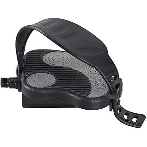 DRBIKE Exercise Bike Pedals with Straps 1/2" Thread Spindle, Bicycle Pedals for Exercise Bike Indoor Stationary Bike, 1 Pair Cover