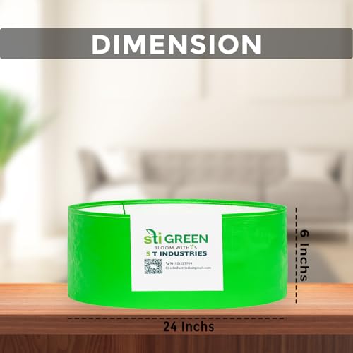 Image of HDPE Grow Bags for Plants 24X6 Inch (Pack of 1) | 260 GSM Heavy Duty UV-Protected Round Green Colour Plant Bags for Terrace and Vegetable Gardening | Strong & Reusable|
