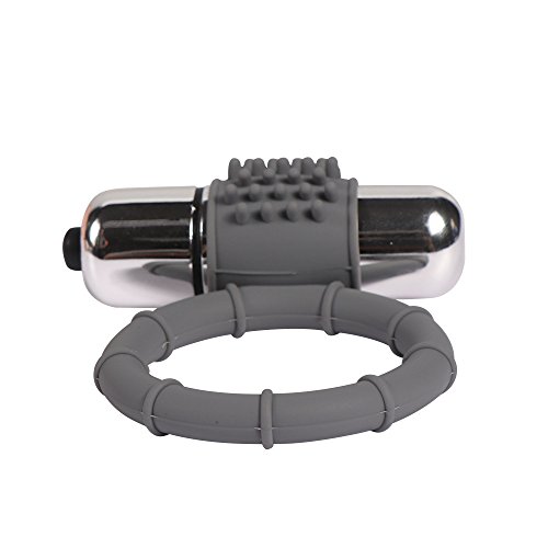 Anillo vibrante gris con motor de alta intensidad y silicona flexible 4