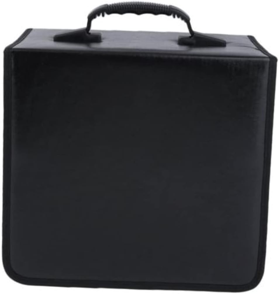 Portable CD Dvd Wallet Holder Case Disc Organizer with Comfortable Handle Zipper Closure Large Capacity for Storage Black