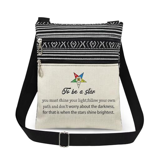 XiaoGalaee Star Crossbody Bag Shine Your Light Print Messenger Bag (White)