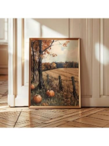 Impression campagne automne sur toile rustique sans cadre lianyibo
