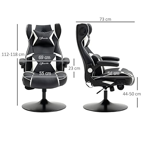 Chaise de gaming ergonomique en cuir synthétique durable avec coussin lombaire - 4