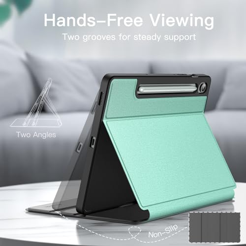 Image of JETech Cover Case for Samsung Galaxy Tab S10 Lite / S10 FE / S9 FE 10.9-Inch with S Pen Holder, Slim Folio Stand Protective Tablet Cover, Multi-Angle Viewing (Green)