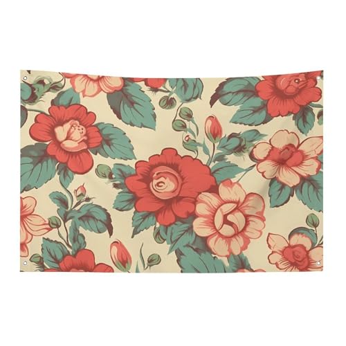 Drapeau floral rétro pour dortoir étudiant et décoration de fête d'été