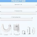 Closet Rods for Hanging Clothes, 17 to 84 Inch Heavy Duty Stepless Adjustable Closet Hanging Rod, 1.3 Inch Diameter Metal Closet Rod for Wardrobes Laundry Bedroom RV, White - Image 4