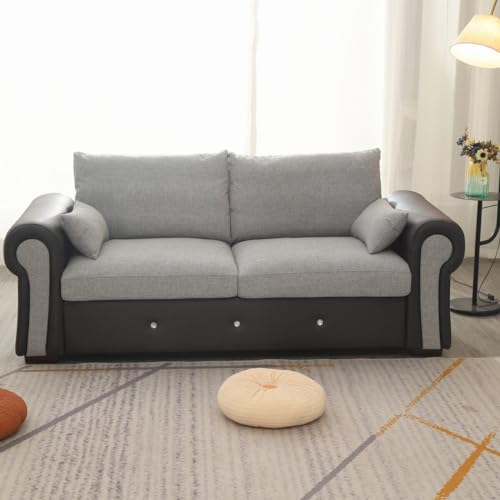 Panana Fabric sofas - 3 & 2 seater sofa settee- 3 seater and 2 seater Sofa sets For Living Room, Grey, Light Gray - Image 3