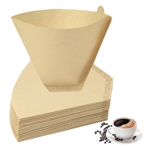 HOTUT Filtri per caffè in carta, misura 103, 100 sacchetti filtro a forma di U, per caffè, per casa, ufficio, filtro a mano, colore marrone