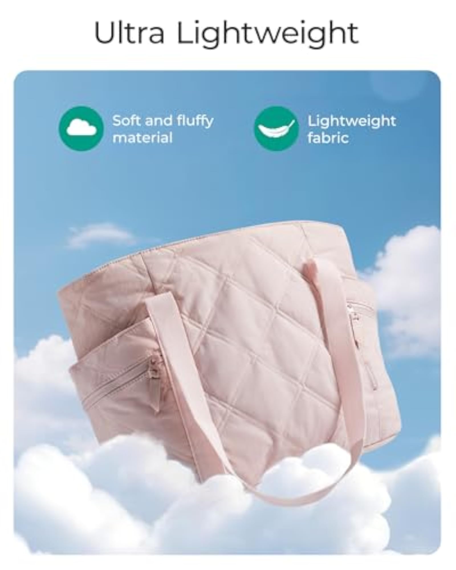 20L Puffer Work Tote with Zipper, Travel Essentials